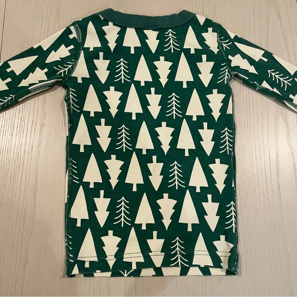 Hanna Andersson Holiday HannaJams Long John Pajama Set (Winter Green) Size 110 5